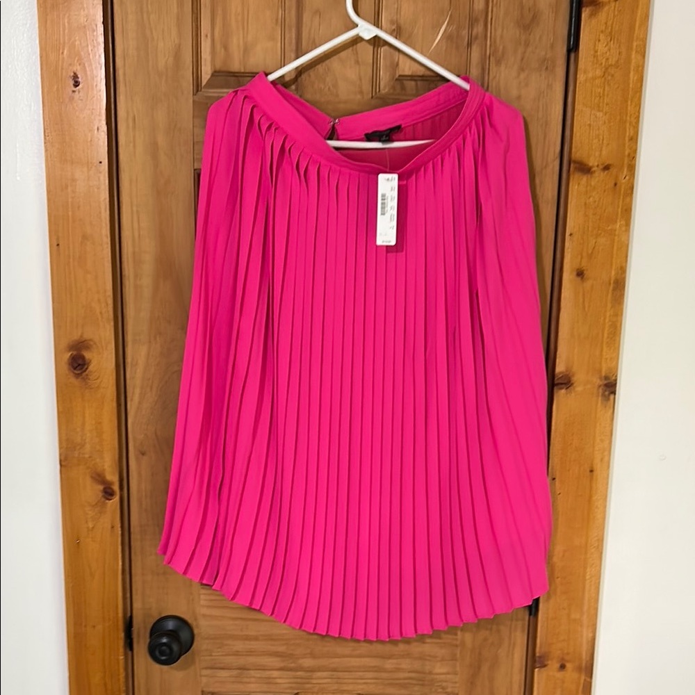 J. Crew Pink Midi A-Line Pleated Skirt